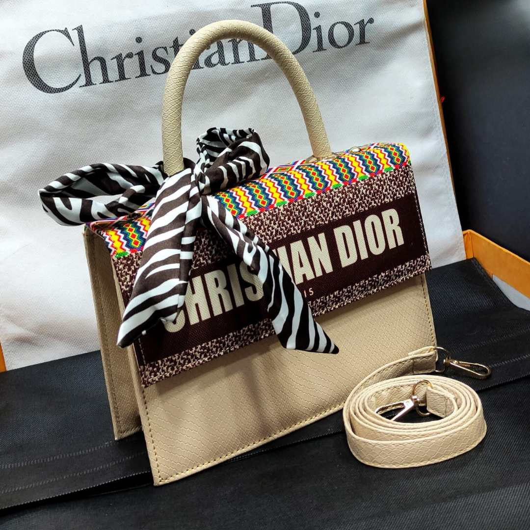 Dior Printed Bag with Scarf and Long Strap