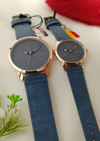 Blue Calvin Klein Couple's Watch Set.