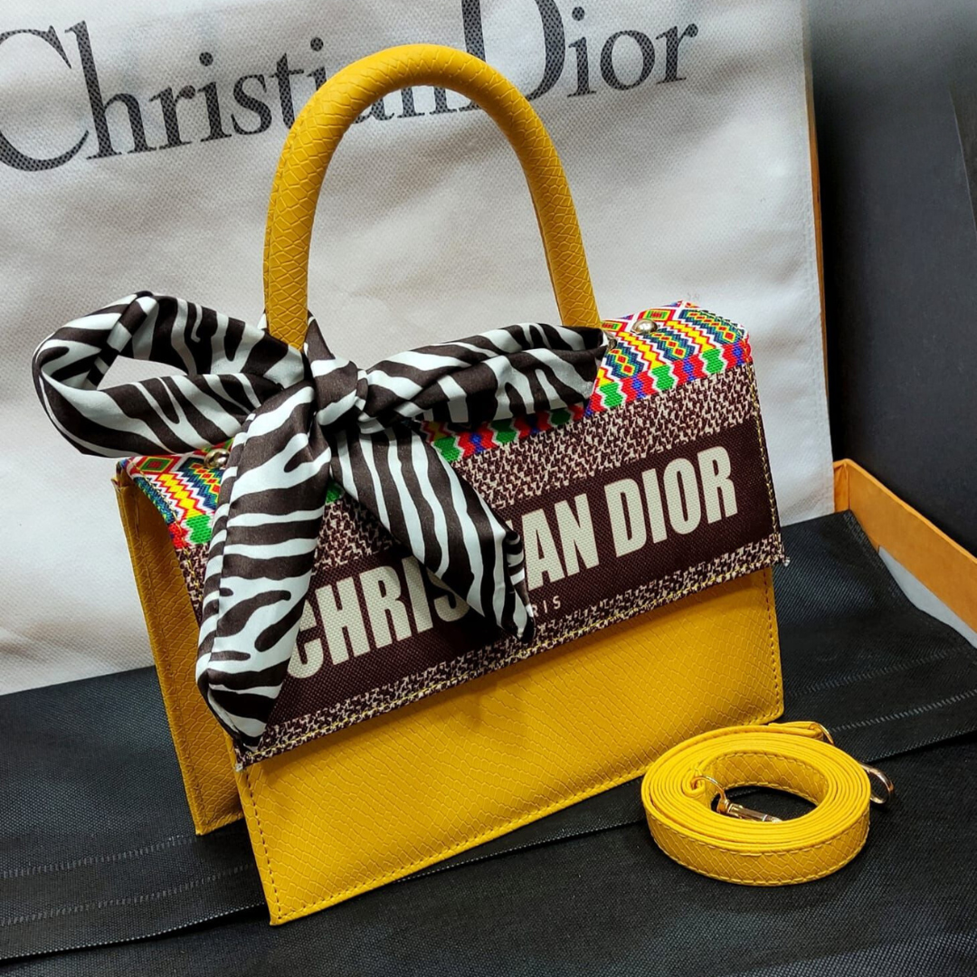 Dior Printed Bag with Scarf and Long Strap