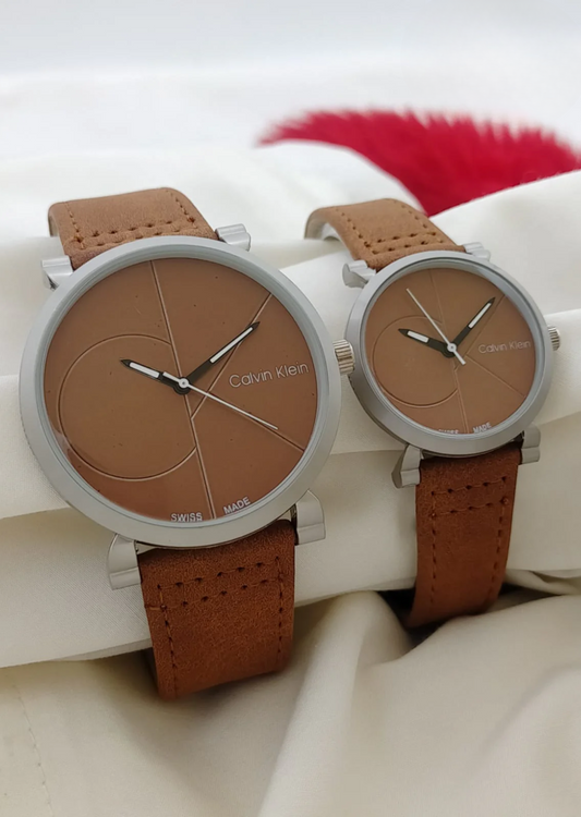 Brown Calvin Klein Couple's Watch Set