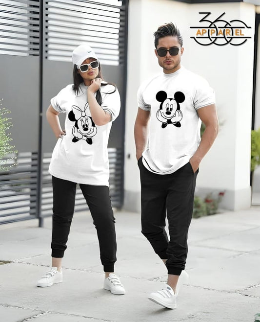 Couple's Summer Cotton T-Shirt and Trouser Tracksuit