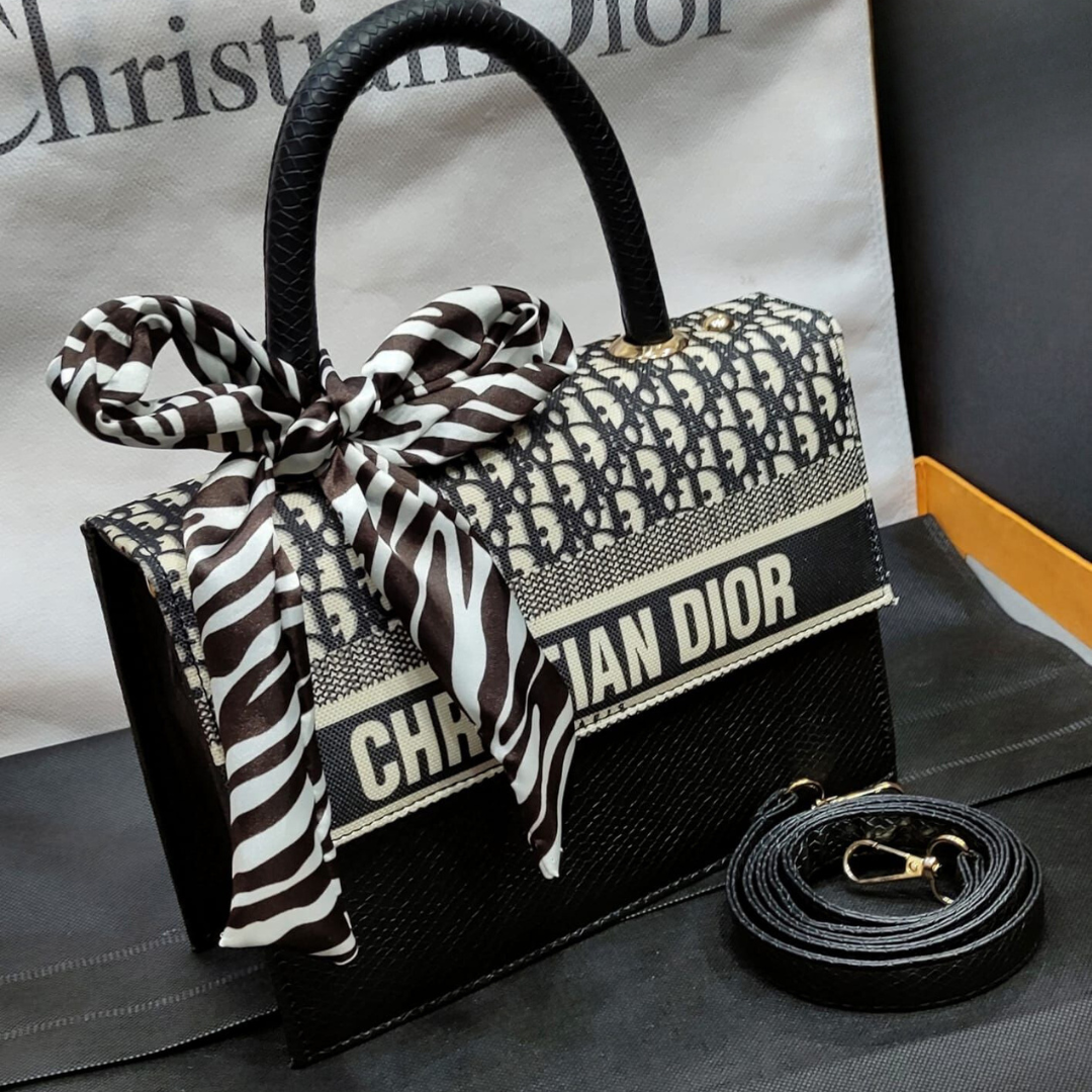 Dior Printed Bag with Scarf and Long Strap