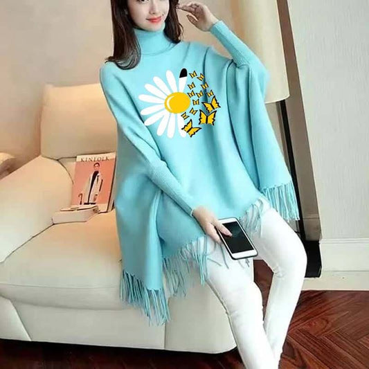 Stunning Bat-Wing Style Fleece Poncho