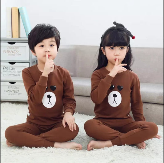 Brown Bear Kids Summer Night Suit