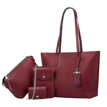 4-Piece Large Handbag Set with Tote, Shoulder Bag