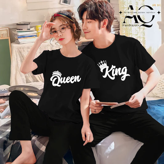 Adorable King-Queen Couple Night Suit