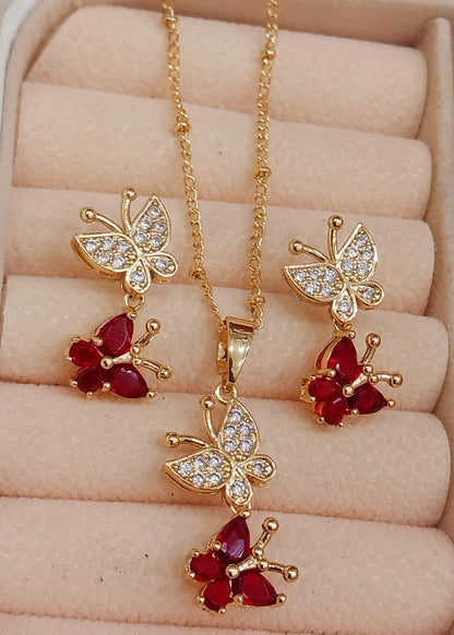 Sparkling Butterfly Jewelry Set