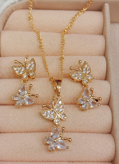 Sparkling Butterfly Jewelry Set