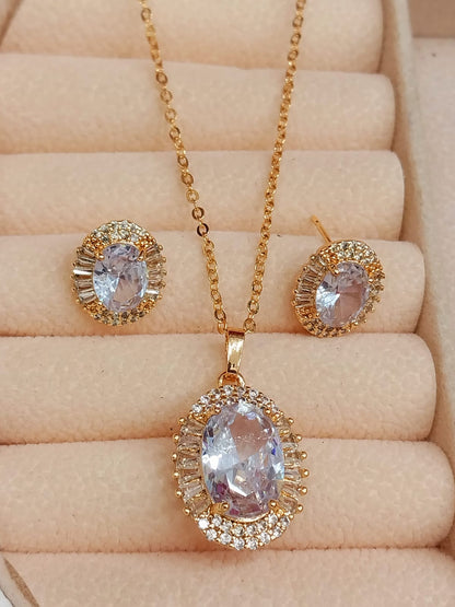 Gold-Tone Jewelry Sets with Colorful Gemstones