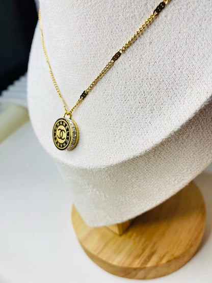 Vintage-Inspired Chanel Button Pendant Necklace