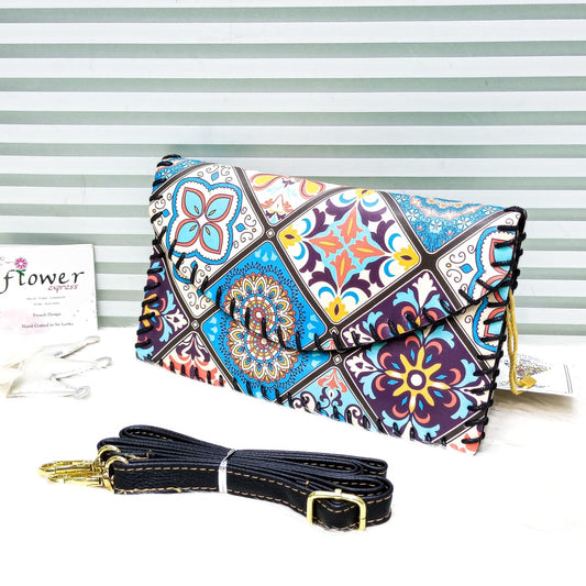 Ethnic Print Hand Clutch with Premium PU Leather