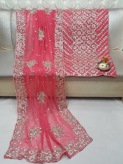 Handmade Traditional LCD Gotta Jaal Suits with Heavy Dupatta