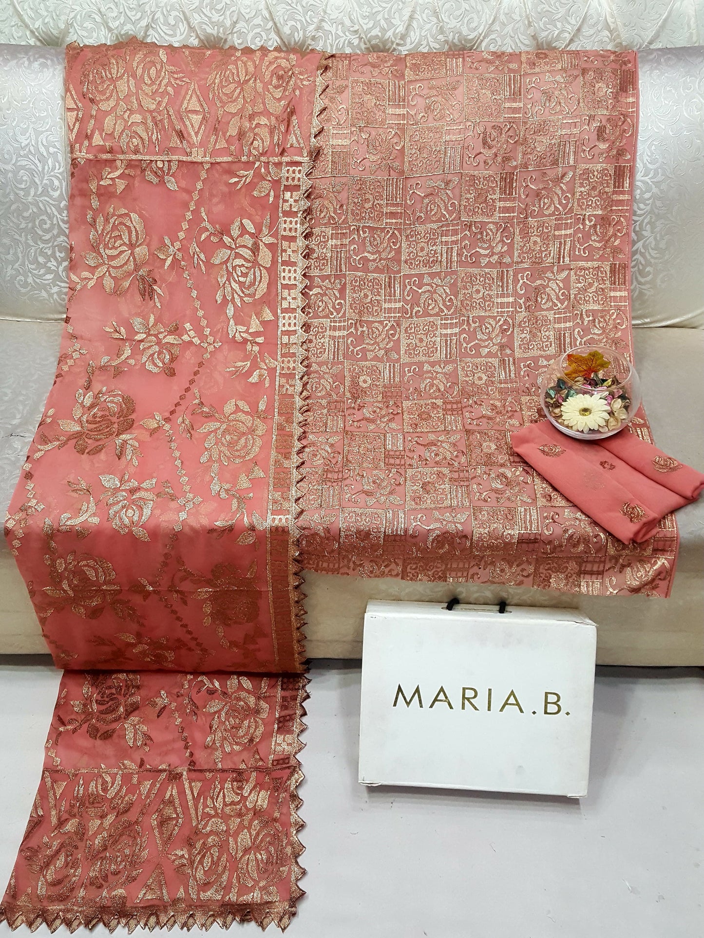 Maria B Embroidered Suits Collection with Full Jaal Embroidery