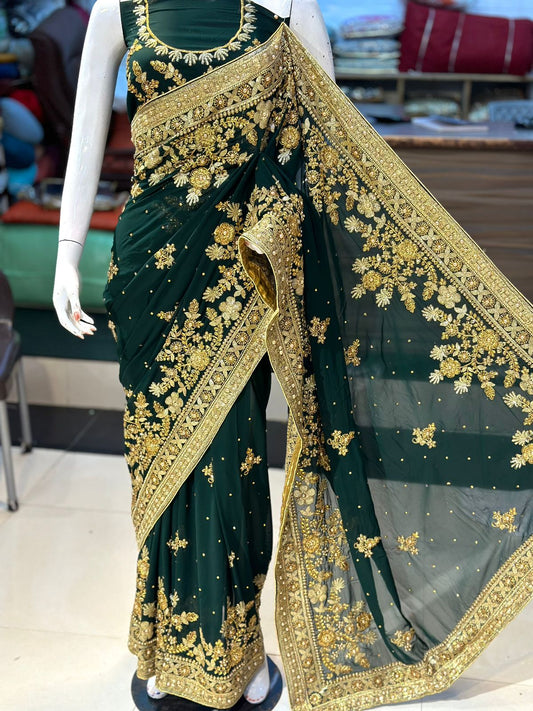 Original Indian Chiffon Saree by Al Farhan Fancy Fabrics