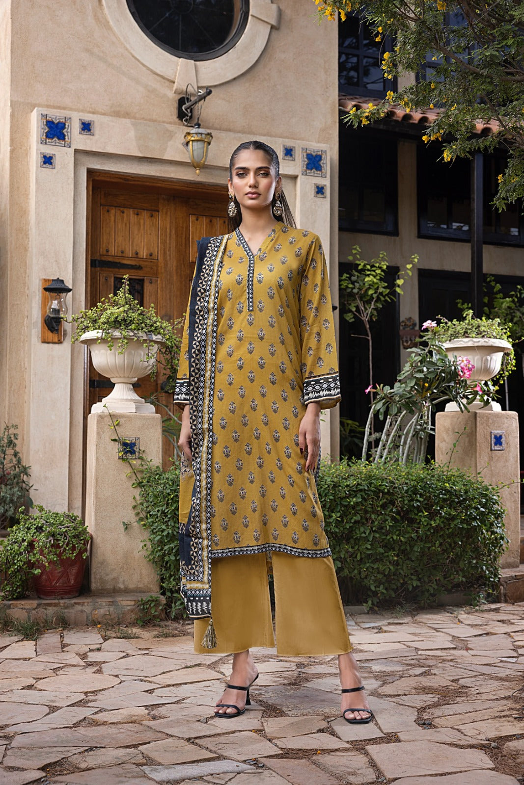 Yellow Lakhany Unstitched Lawn Collection – 3 Piece Set