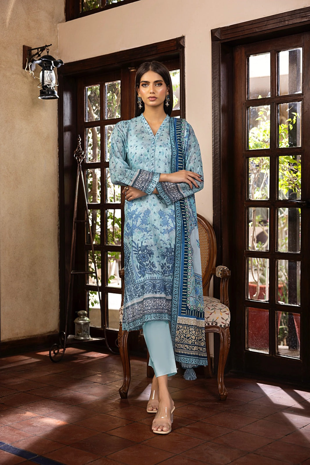 Blue Lakhany Unstitched Lawn Collection – 3 Piece Set