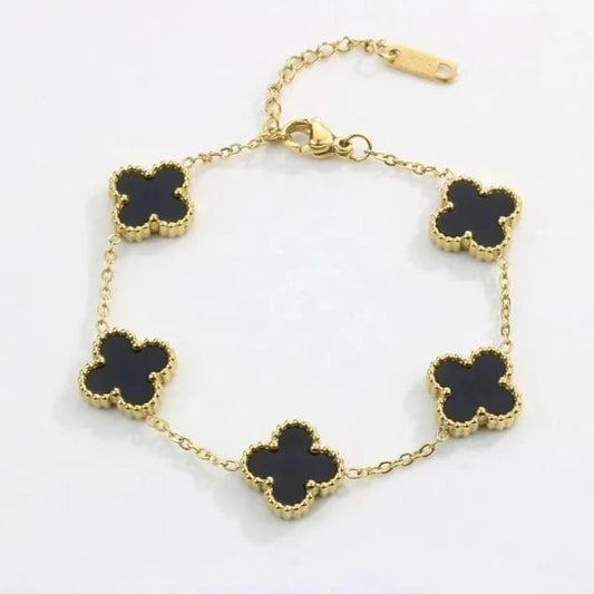 Elegant Four-Leaf Clover Bracelet