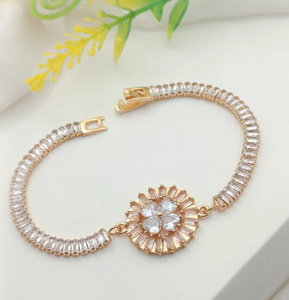 Elegant Gold Crystal Bracelet Set