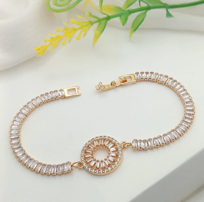 Elegant Gold Crystal Bracelet Set