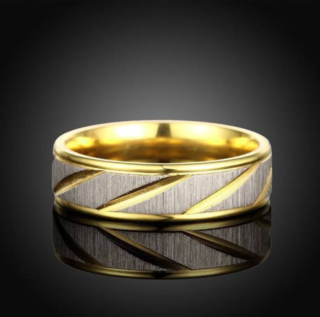 Statement Ring with Greek Key Pattern