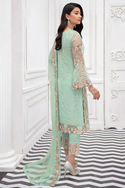 Ramsha Design No. 2238: Exquisite Semi Pure Chiffon Embroidered Suit