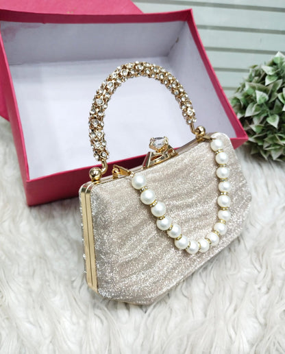 Elegant Fancy Clutch with Gemstone Handle