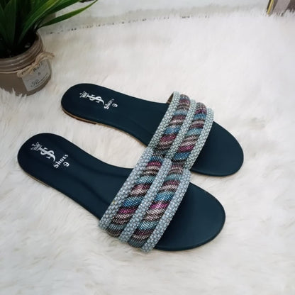 Taj Girl Fancy Slipper with Stonework and Soft Sole