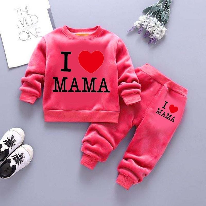 Love Mama Printed Sweat Style Winter 2-Piece