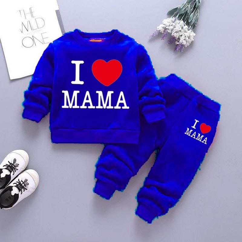 Love Mama Printed Sweat Style Winter 2-Piece