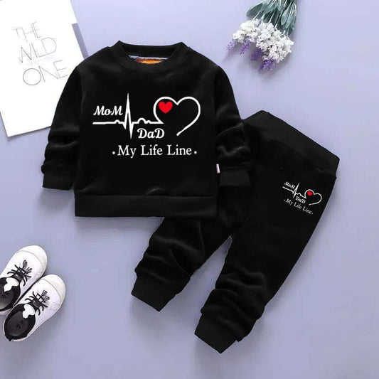 Life Line MOM N DAD Printed Sweat Style Winter 2-Piece