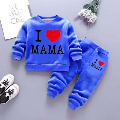 Love Mama Printed Sweat Style Winter 2-Piece