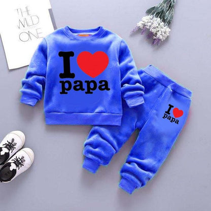 Love Papa Printed Sweat Style Winter 2-Piece