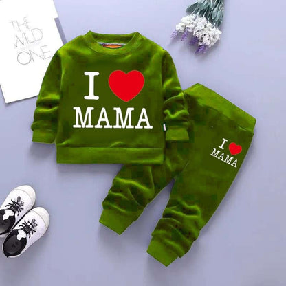 Love Mama Printed Sweat Style Winter 2-Piece