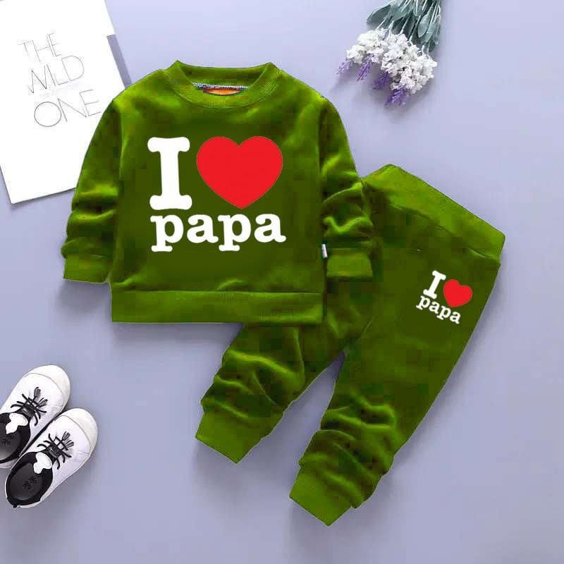 Love Papa Printed Sweat Style Winter 2-Piece