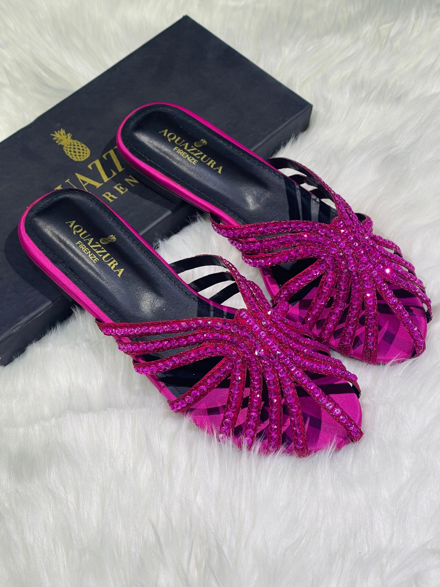  Aquazzura Embroidered Flat Slip-Ons