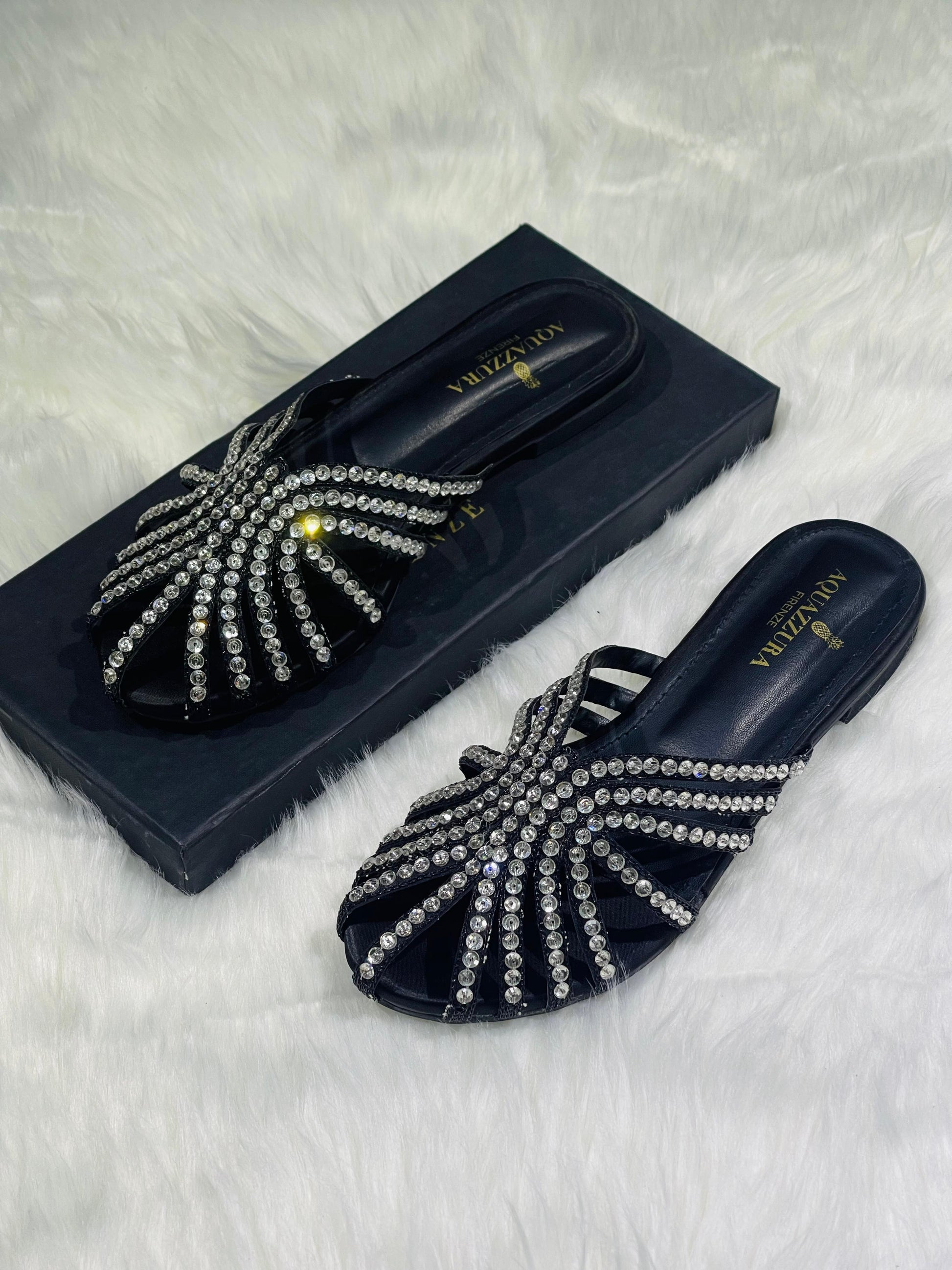  Aquazzura Embroidered Flat Slip-Ons