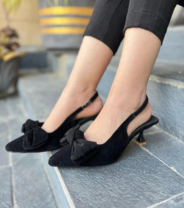 ZARA Black Tai Knot Heel