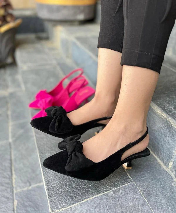 ZARA Black Tai Knot Heel