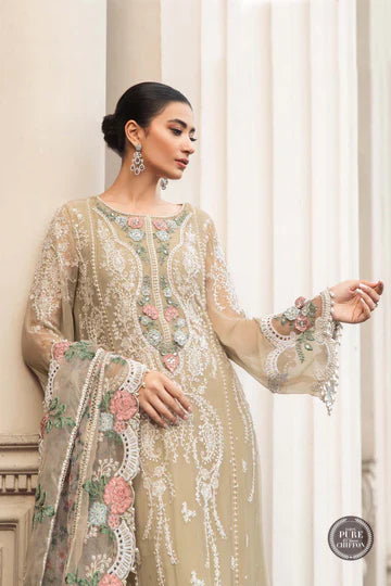 Unstitched 4-Piece Embroidered Suit – Maria B Pure Silk Chiffons Luxury Collection Master Replica