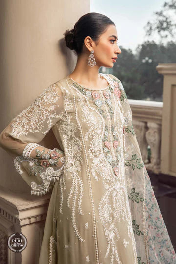 Unstitched 4-Piece Embroidered Suit – Maria B Pure Silk Chiffons Luxury Collection Master Replica