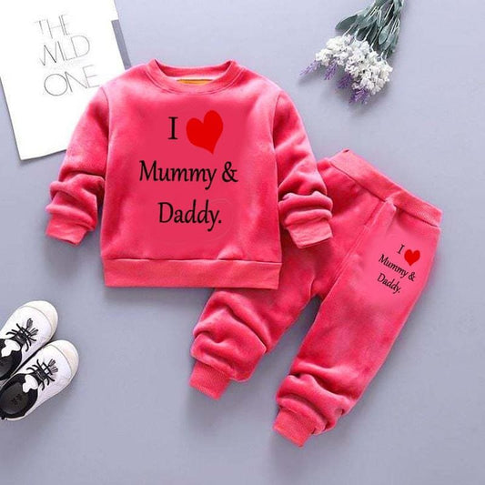 Mommy N Daddy Printed Sweat Style Winter 2-Piece