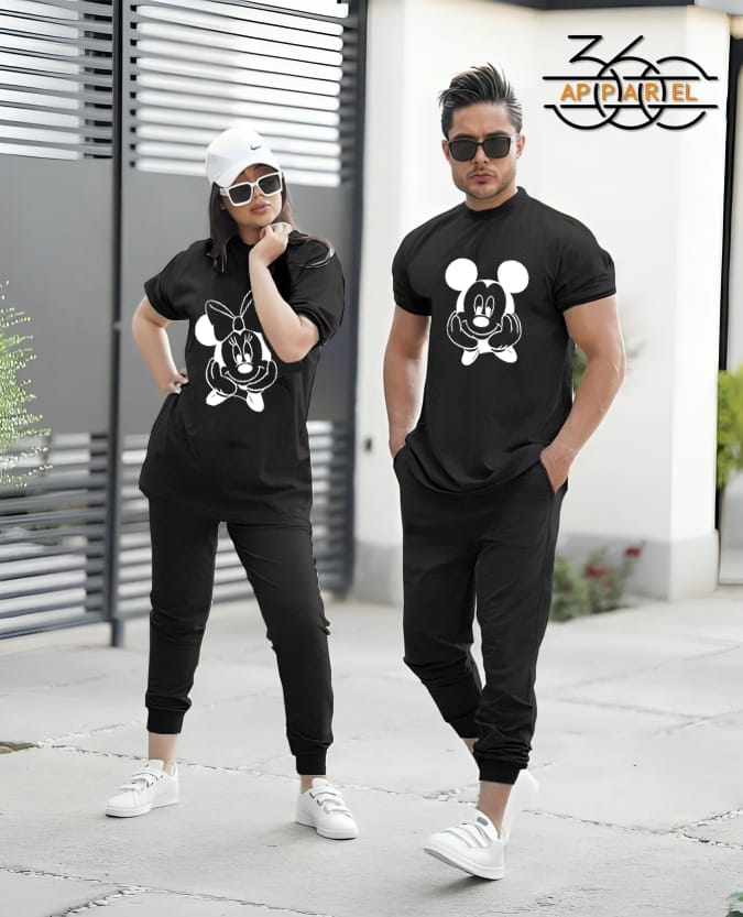 Couple's Summer Cotton T-Shirt and Trouser Tracksuit